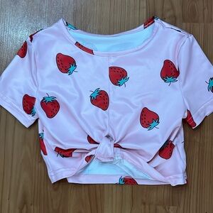 NWOT Strawberry Crop Top Sz 5-7